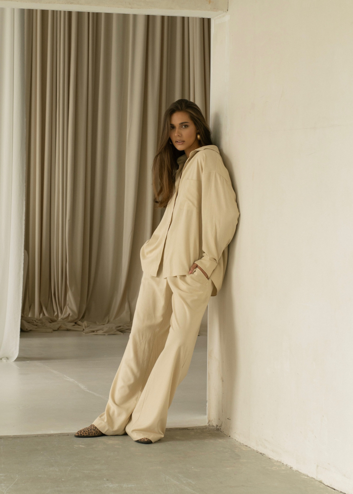 Брюки LINEN бежевые ALÁBEL