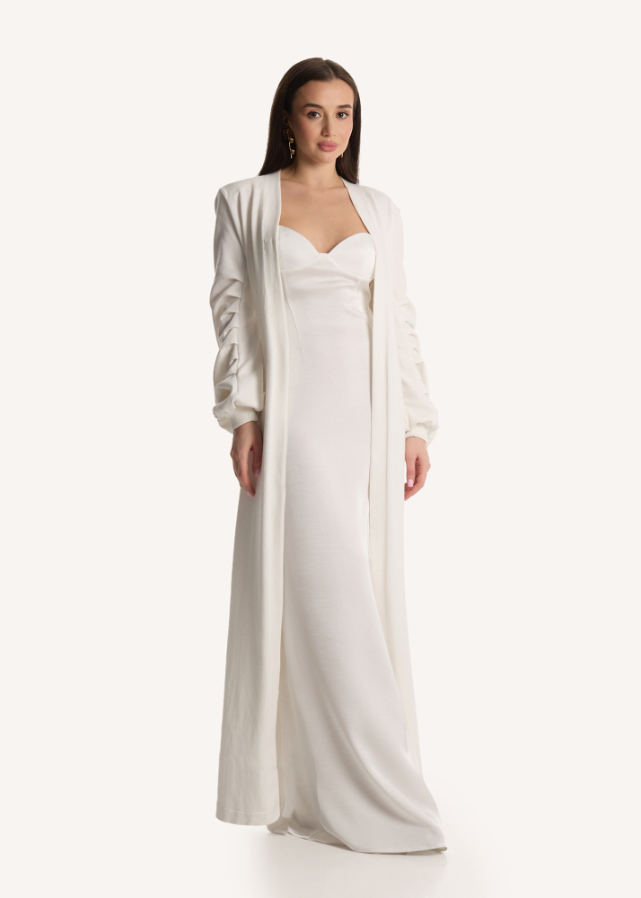 Кардиган трикотажный макси белый ALÁBEL