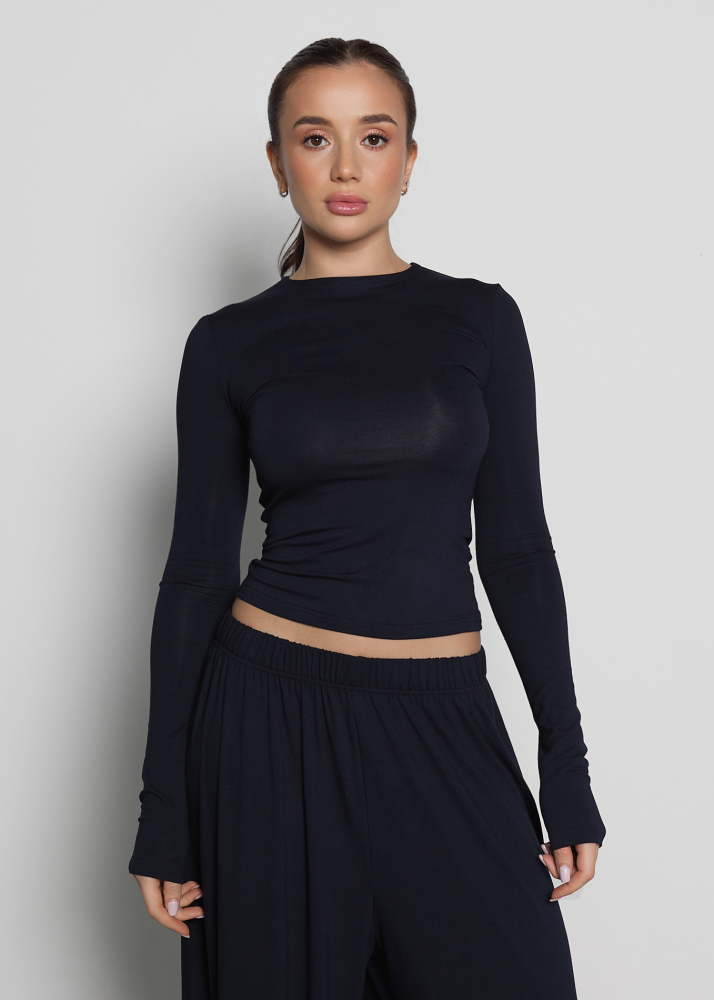 Лонгслив SKIN navy blue ALÁBEL