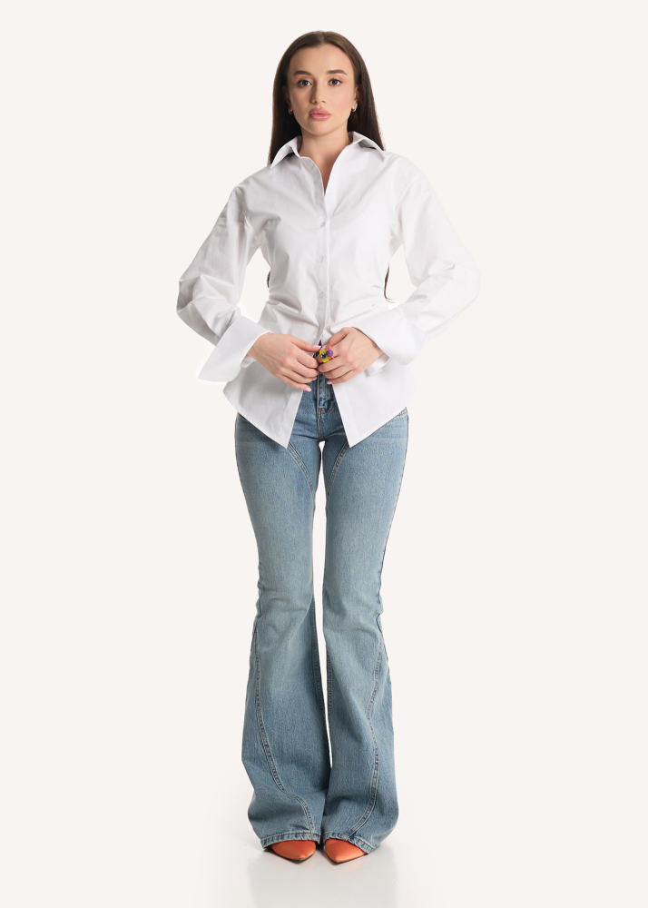 Джинсы на низкой посадке голубые ALÁBEL