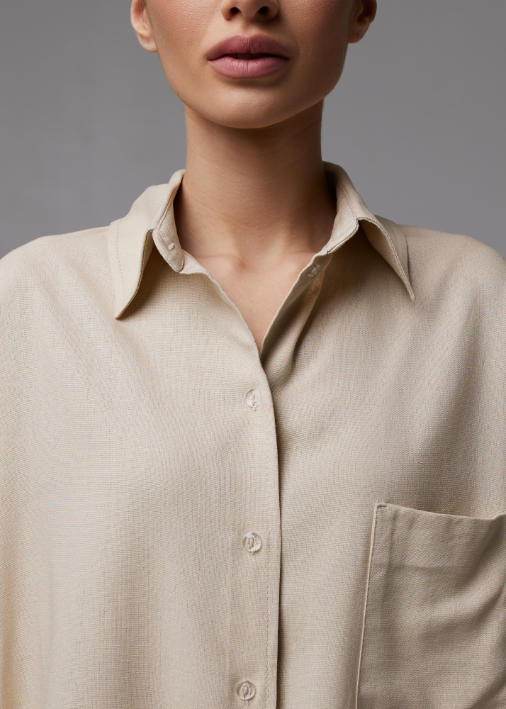 Рубашка LINEN бежевая ALÁBEL