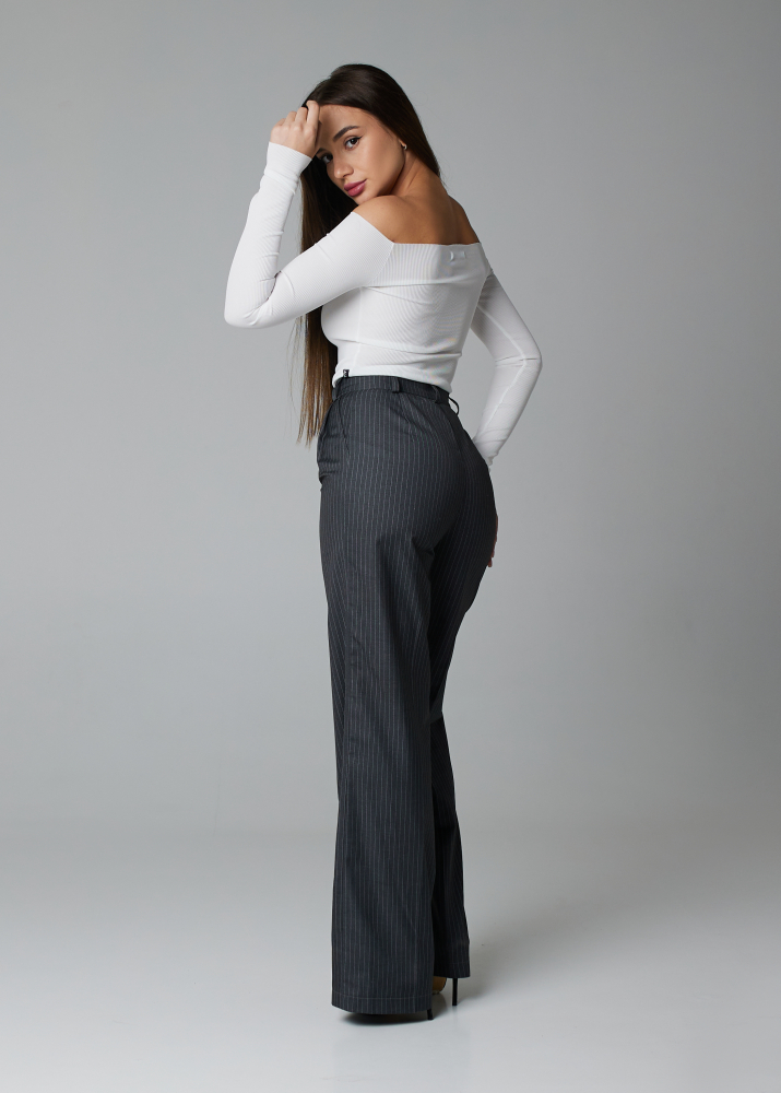 Брюки classic серые в полоску  ALÁBEL