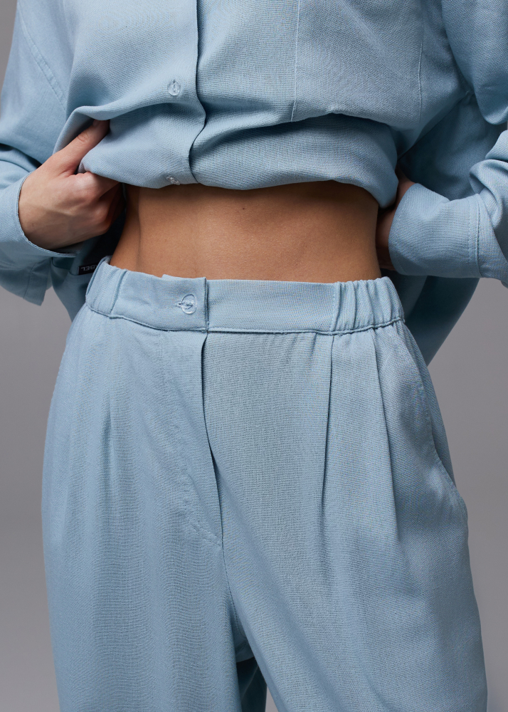 Брюки LINEN голубые ALÁBEL