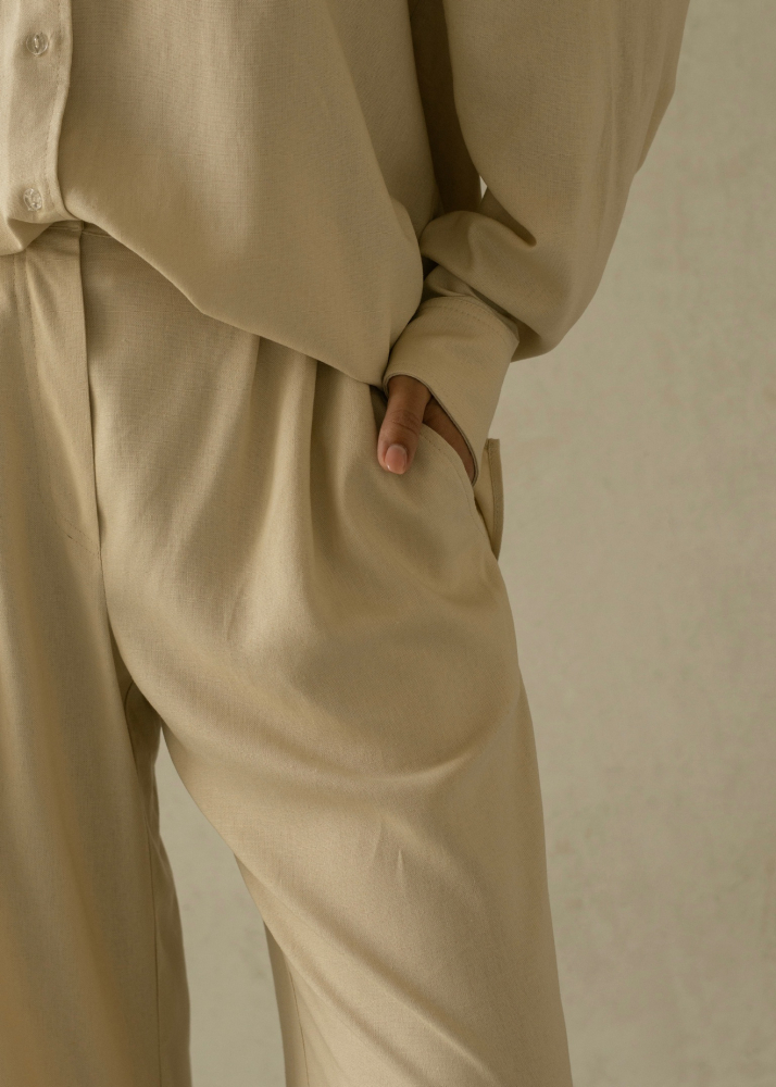 Брюки LINEN бежевые ALÁBEL