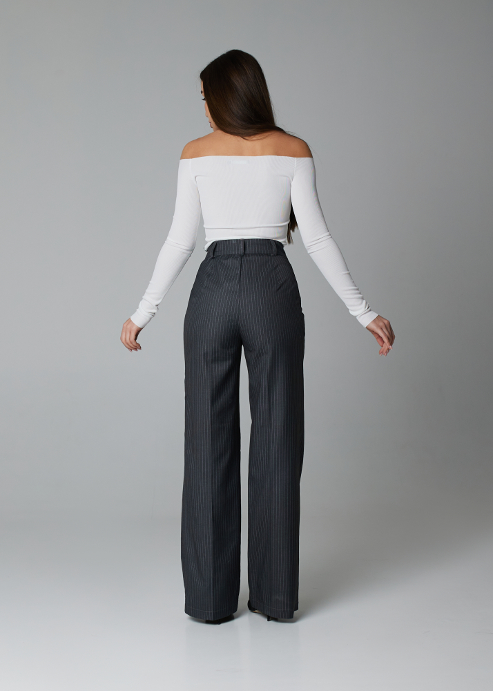 Брюки classic серые в полоску  ALÁBEL