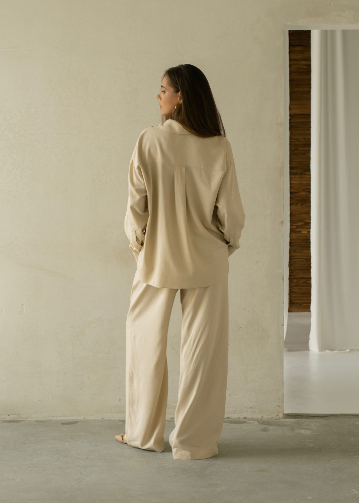 Рубашка LINEN бежевая ALÁBEL